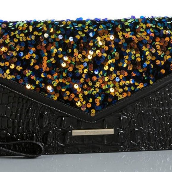 Brahmin Kaia Celestia Envelope Black Sequin Clutch Wristlet RARE SOLD OUT - NWT - Picture 8 of 11